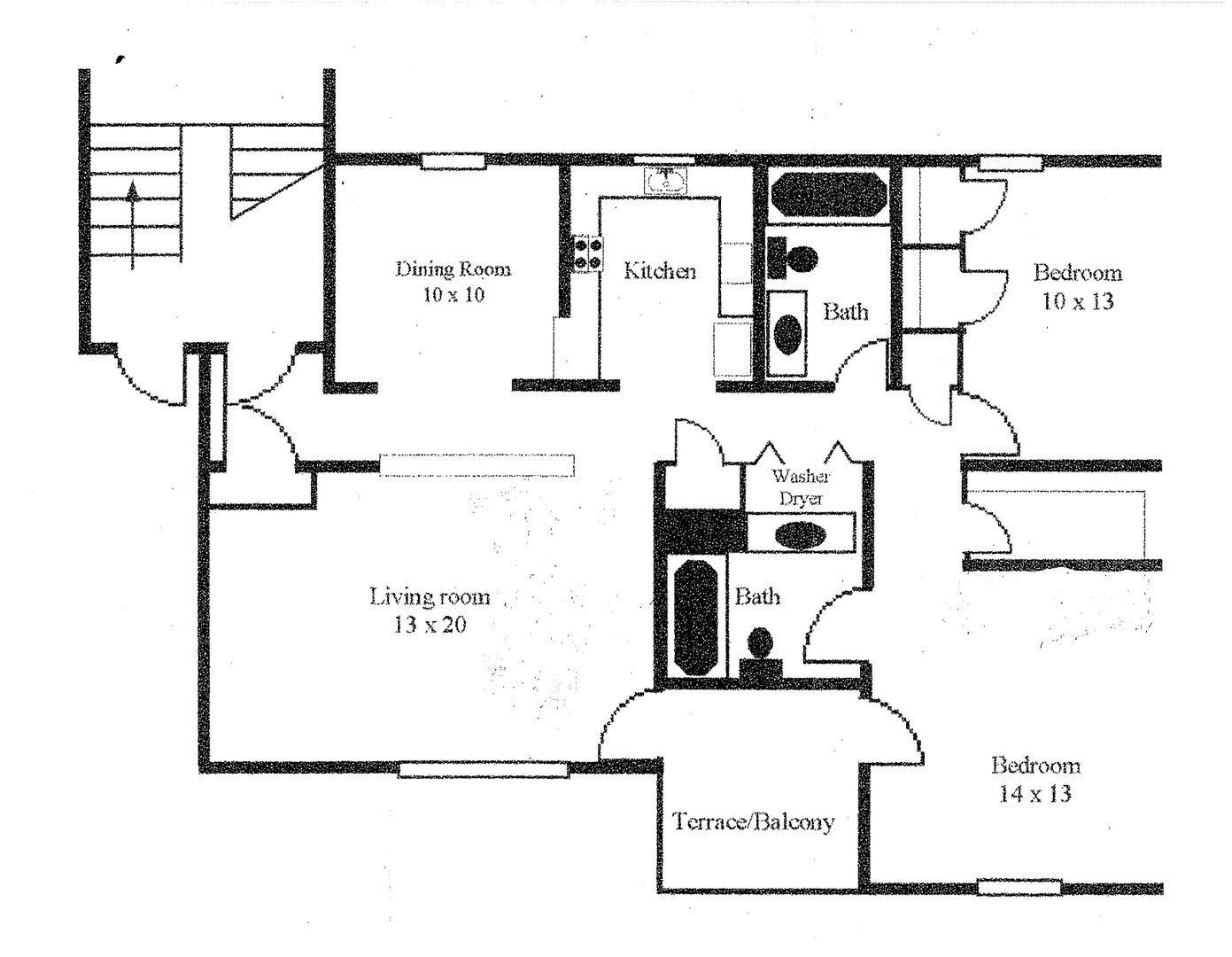Spacious 2BR 2 Ba single level apartment